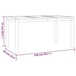 Berkfield 3 Piece Garden Dining Set Solid Wood Teak - thumbnail 9