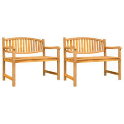 Berkfield 3 Piece Garden Dining Set Solid Wood Teak - thumbnail 3