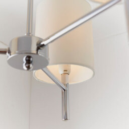 Luminosa Lighting Luminosa Brio 3 Light Semi Flush Multi Arm Ceiling Light Chrome, Off White Silk Effect, E14 - thumbnail 5