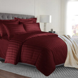 Ameha Red Striped Microfibre Bedding Set Single, Reversible & Breathable Duvet Cover, Fitted Sheet & Pillowcase - thumbnail 7