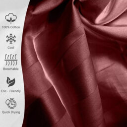Ameha Red Striped Microfibre Bedding Set Single, Reversible & Breathable Duvet Cover, Fitted Sheet & Pillowcase - thumbnail 8