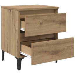 Berkfield Bed Cabinets 2 Pcs Artisan Oak 40X35X50 Cm Engineered Wood - thumbnail 5