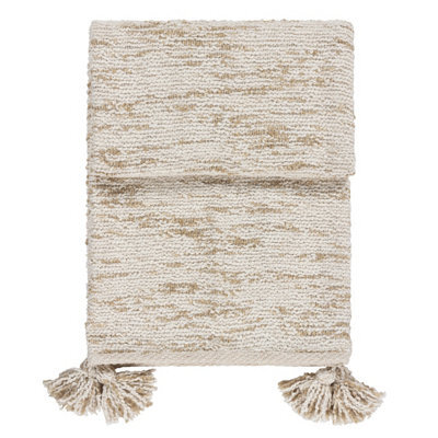 Yard Heath Cotton Tasselled Throw, Natural, 130 X 180Cm - image 1