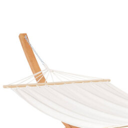 Outsunny Outdoor Garden Hammock Swing Hanging Bed W/wooden Stand For Patio White - thumbnail 9