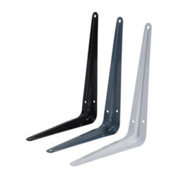Neptune Grey Metal Steel Shelf Wall Brackets 200mm X 250mm - 8 Pack - thumbnail 4