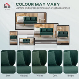 Wyld Haus Madi Linen-Effect Dark Green 2-Seater Sofa With Wingback Design And Gold Metal Legs - thumbnail 7