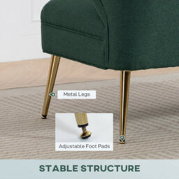 Wyld Haus Madi Linen-Effect Dark Green 2-Seater Sofa With Wingback Design And Gold Metal Legs - thumbnail 6