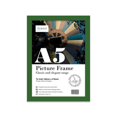 A5 Green Picture Frame Fits A5 (14.8 X 21Cm - 5.8 X 8.3In) Poster, Photo, Artwork, Or Print. - image 1