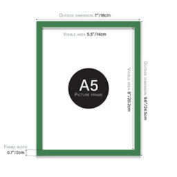 A5 Green Picture Frame Fits A5 (14.8 X 21Cm - 5.8 X 8.3In) Poster, Photo, Artwork, Or Print. - thumbnail 2