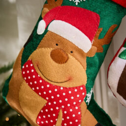 Dibor Velvet Reindeer Xmas Christmas Gift Bag Christmas Stocking For Kids - thumbnail 3