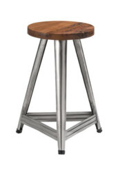 Orsina Large Stool, Industrial Wood Stool, Charming Rustic Wooden Kitchen Stool, Vintage Stool, Wooden Bar Stool