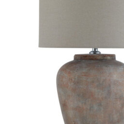 Wyld Haus Padua Large Rustic Terracotta Ceramic Table Lamp With Neutral Fabric Shade - thumbnail 3