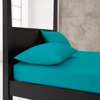 Gc Gaveno Cavailia Premium Super Soft Percale Fitted Sheet King Teal