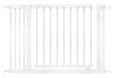 Safetots Wooden Elegance Gate, White, 115Cm - 123Cm, Pressure Fit Safety Gate, 73Cm Extra Wide Doorway, Easy Installation - image 1