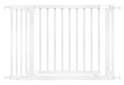 Safetots Wooden Elegance Gate, White, 115Cm - 123Cm, Pressure Fit Safety Gate, 73Cm Extra Wide Doorway, Easy Installation