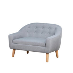 Homcom Kids Sofa Children Couch Toddler Armchair Seat Bedroom Nursery Grey - thumbnail 2