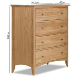 Statement Furniture Edward Hopper Oak 4 Drawer Chest Of Drawers - thumbnail 4