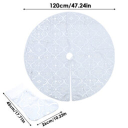 Darphe White Circular Christmas Scene Decoration Tree Skirt With A Diameter Of 120 Cm - thumbnail 8