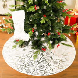 Darphe White Circular Christmas Scene Decoration Tree Skirt With A Diameter Of 120 Cm