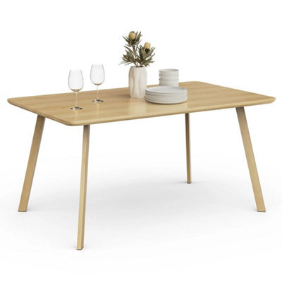 Light Wood Effect 6 Seater Kitchen Dining Table - image 1