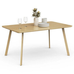 Light Wood Effect 6 Seater Kitchen Dining Table - thumbnail 1