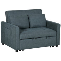 Wyld Haus Matano Maso Charcoal Grey 2-Seater Sofa Bed With Side Pockets And Cushions - thumbnail 2