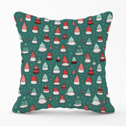 Warren Reed Designer Hand Drawn Joyful Santa Hats Cushions 60Cm X 60Cm - thumbnail 1