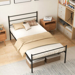 3Ft Single Metal Bed Frame Heavy Duty Slatted Platform Bed Headboard - thumbnail 6