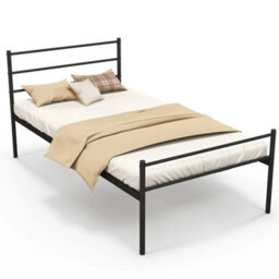 3Ft Single Metal Bed Frame Heavy Duty Slatted Platform Bed Headboard - thumbnail 1