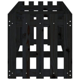 Berkfield Garden Raised Bed With Fence Design Black 200X50X50 Cm Solid Wood Pine - thumbnail 6