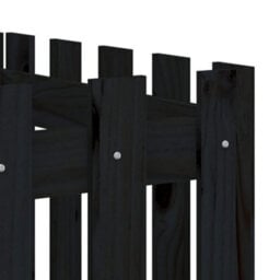 Berkfield Garden Raised Bed With Fence Design Black 200X50X50 Cm Solid Wood Pine - thumbnail 7