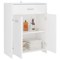 Berkfield Sturdy Bathroom Cabinet White 60X33X80 Cm Engineered Wood - thumbnail 4