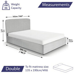 Home Treats Velvet Ottoman Bed Frame Double Storage Bed With Hybrid Mattress - thumbnail 7