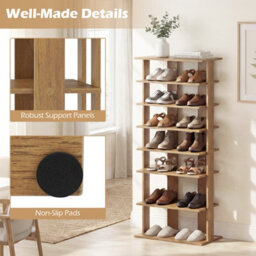 Gainoom 7 Tiers Tall Shoe Rack Patented Space Saving Organizer Storage Shelf For 14 Pairs - thumbnail 6