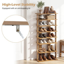 Gainoom 7 Tiers Tall Shoe Rack Patented Space Saving Organizer Storage Shelf For 14 Pairs - thumbnail 7