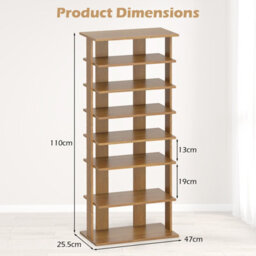 Gainoom 7 Tiers Tall Shoe Rack Patented Space Saving Organizer Storage Shelf For 14 Pairs - thumbnail 2