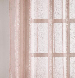 Tyrone Textiles Pair Of Pandora Blush Glittery Metallic Print Panel With Rod Pocket Header 137 Cms - thumbnail 3
