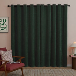 furn. Furn Soft Chenille Blackout Eyelet Curtain Pair, Bottle, (W) 117 X (D) 183Cm - thumbnail 3