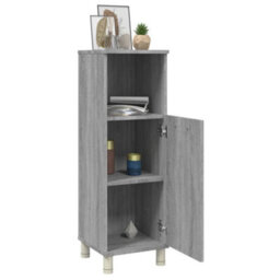 Berkfield Bathroom Cabinet Grey Sonoma 30X30X95 Cm Engineered Wood - thumbnail 5