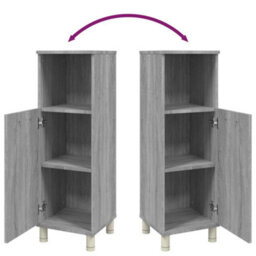 Berkfield Bathroom Cabinet Grey Sonoma 30X30X95 Cm Engineered Wood - thumbnail 9