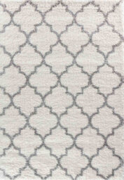 Moroccan Berber Shaggy Rugs Living Room Trellis Light Cream 60X220 Cm - thumbnail 2