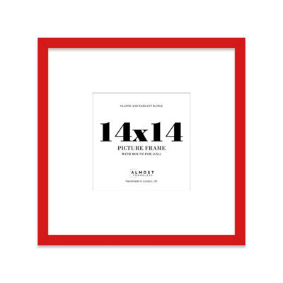 "14X14"" Red Picture Frame - 14X14"" Square Frame With 11X11"" Mount For 14X14""/11X11"" Pictures Luxurious Style Photo Display, 1 Pack" - image 1