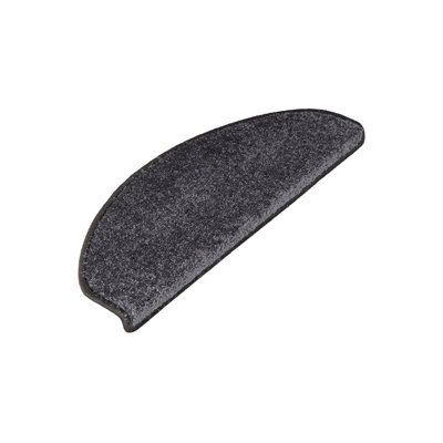 Floordirekt Sundae Self Adhesive Edged Soft High Pile Stair Tread Mat For Indoor Stairs Semicircular Anthracite 23.5 X 65 Cm - image 1