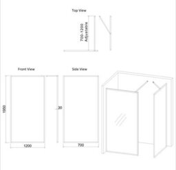Royal Bathrooms Luxor Walk In Wet Room Shower Enclosure With 1600 X 700mm Stone Tray & Brushed Brass Frame 8mm Easy Clean Glass - thumbnail 8