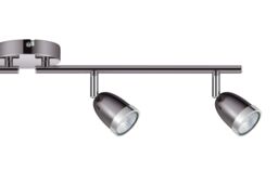 GoodHome Mantus Tube Gloss Gun Metal & Chrome 4 Light Spotlight - thumbnail 4