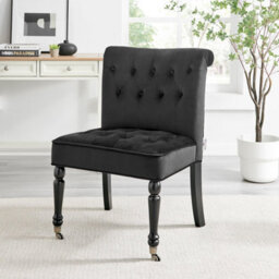 Bravich Winston Velvet Accent Chair On Wheels Black