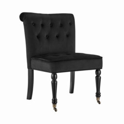 Bravich Winston Velvet Accent Chair On Wheels Black - thumbnail 3