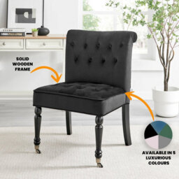 Bravich Winston Velvet Accent Chair On Wheels Black - thumbnail 6
