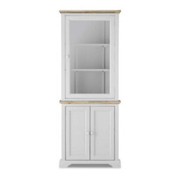 Statement Furniture Florence Corner Display Cabinet, Glass Door White Dresser - thumbnail 3