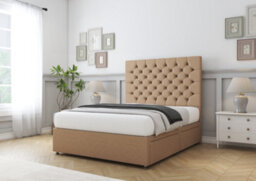 "Comfort Winslow Latte Tweed Divan Bed Base 2 Drawers Same Side - 26"" Strutted  4' Small Double" - thumbnail 4